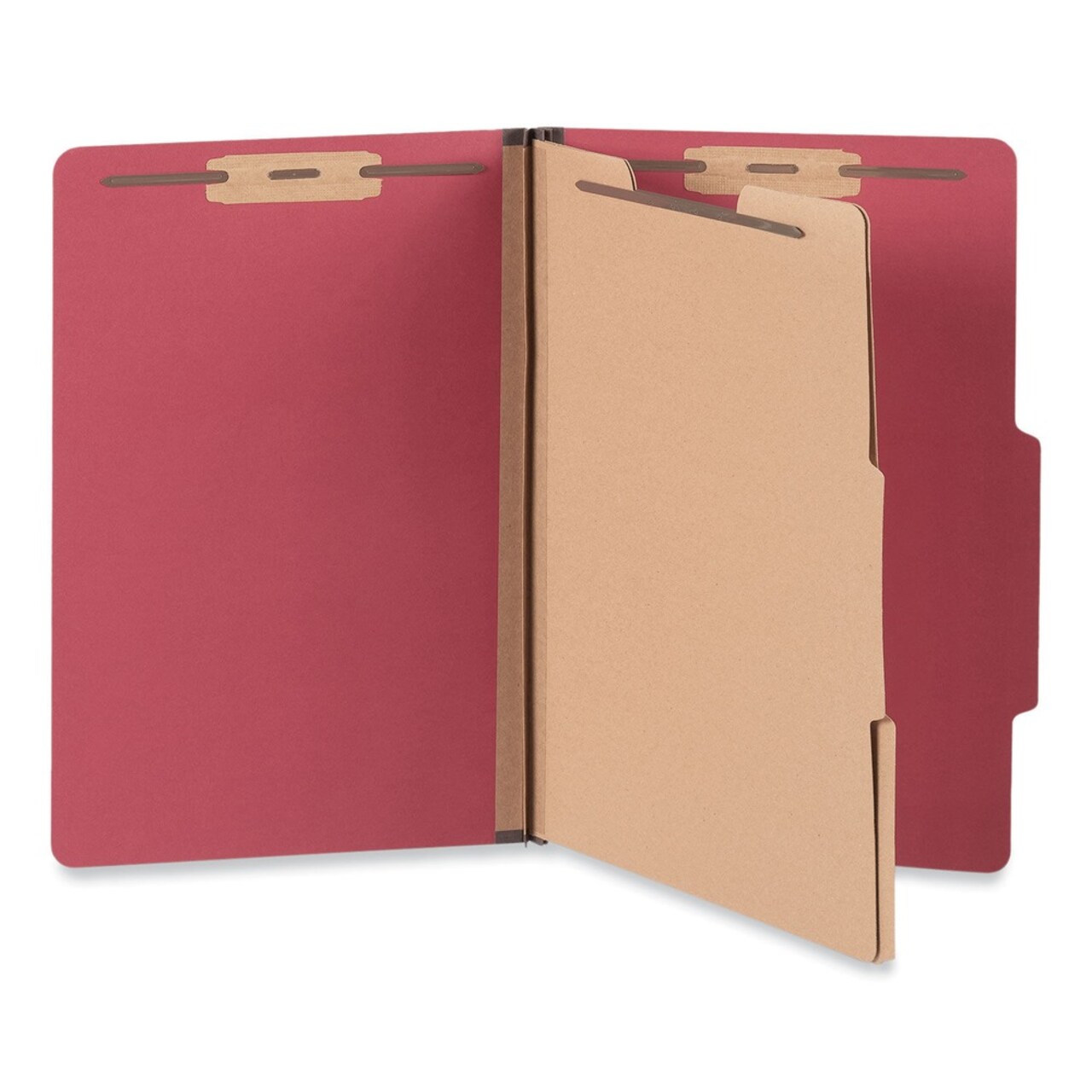 Universal Six-Section Pressboard Classification Folders - Legal Ruby Red (10/Box)